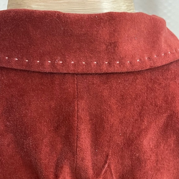 Elie Tahari faux suede blazer in rust - Picture 3 of 8